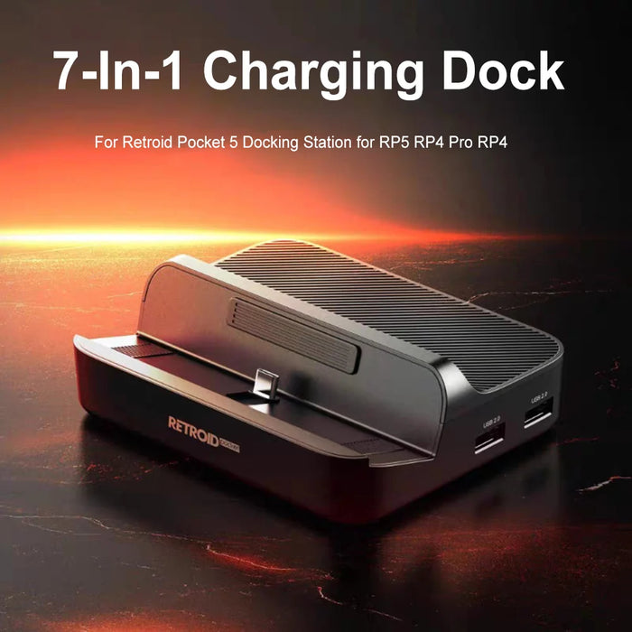Charging Dock For Retroid Pocket 5 Docking Station 3*Usb3.0 2*Usb2.0 Hdmi-Compatible Charger Dock Station For Rp5 Rp4 Pro Rp4