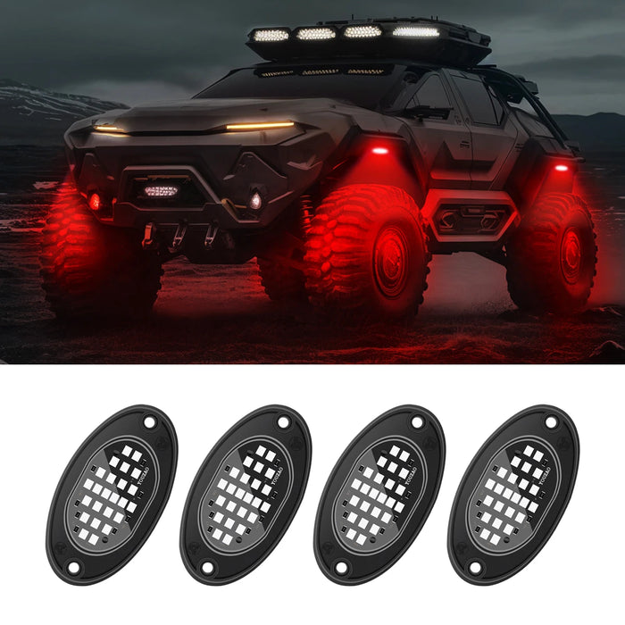 4Pcs Led Rock Lights For Trucks Off Road Jeep Suv Atv Utv Car Chassis Light