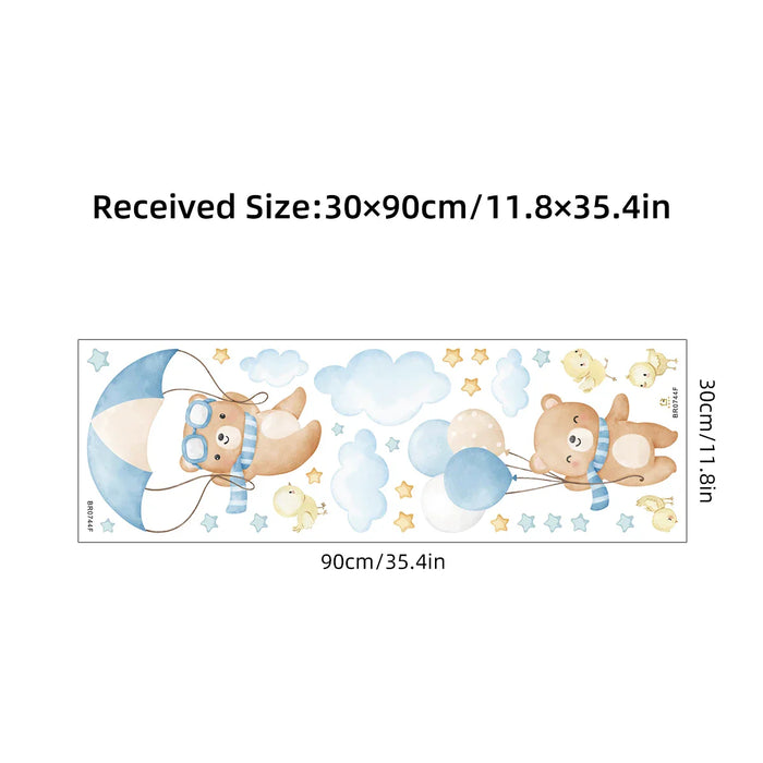 Adorable Cloud Bear Wall Sticker For Kids Room Decor