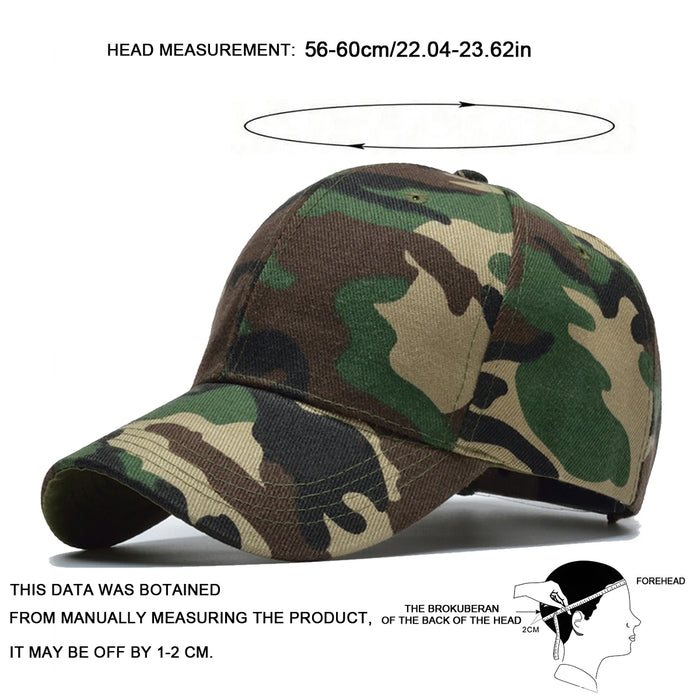 Adjustable Camo Baseball Cap For Outdoor Sun Protection