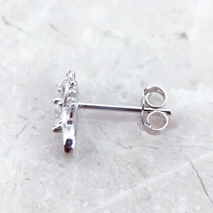 925 Sterling Silver Seahorse Ear Studs Romantic Gift