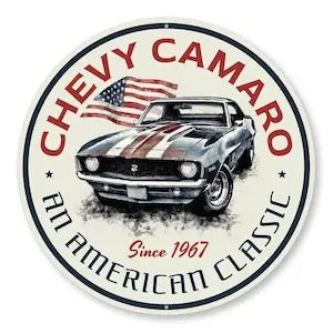 American Classic Camaro Metal Sign Vintage Garage