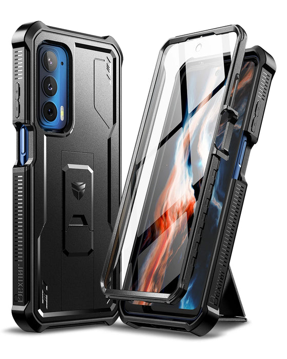For Motorola Moto Edge 2021 Heavy Duty Military Grade Shockproof Protective Kickstand Case With Built In Screen Protector