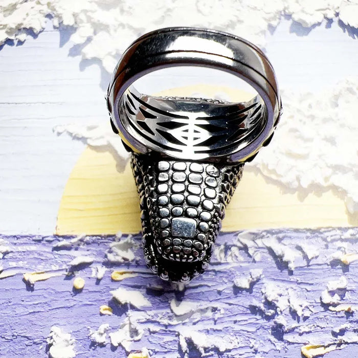 925 Sterling Silver Crocodile Head Cocktail Ring Fine Jewelry For Men & Women