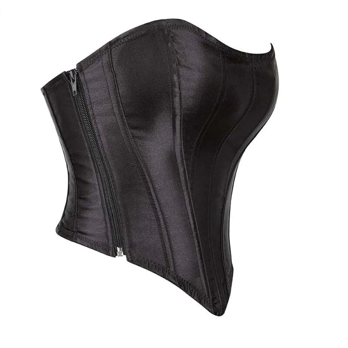 Strapless Lace-Up Satin Corset Plus Size Gothic Bustier