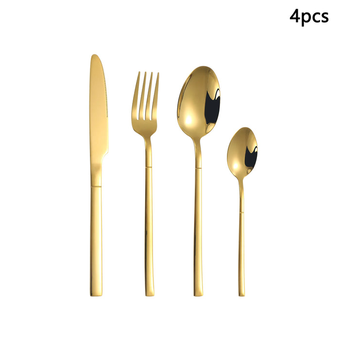 4 / 6 / 16 / 24 Piece Gold Stainless Steel Cutlery Set For Home / Restaurant / Hotel