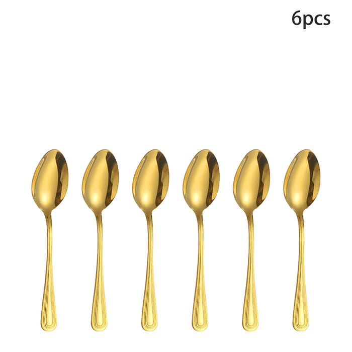 4 / 6 / 16 / 24 Piece Stainless Steel Gold Tableware Set