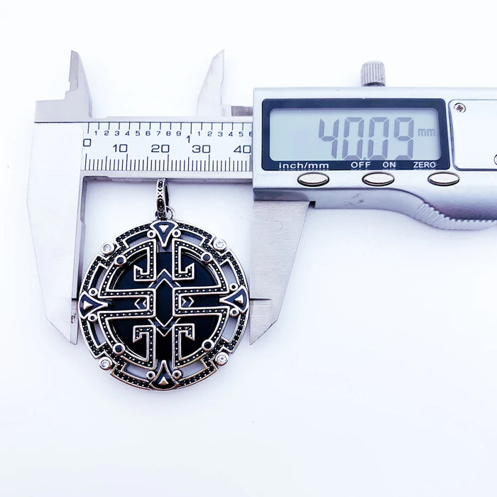 925 Sterling Silver Geometric Asian Pendant 2022 Summer Collection Ethnic Fine Jewelry For Women