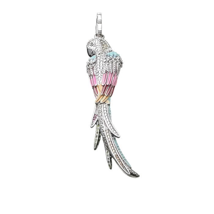 925 Sterling Silver Boho Parrot Pendant Colourful Summer Jewelry For Women