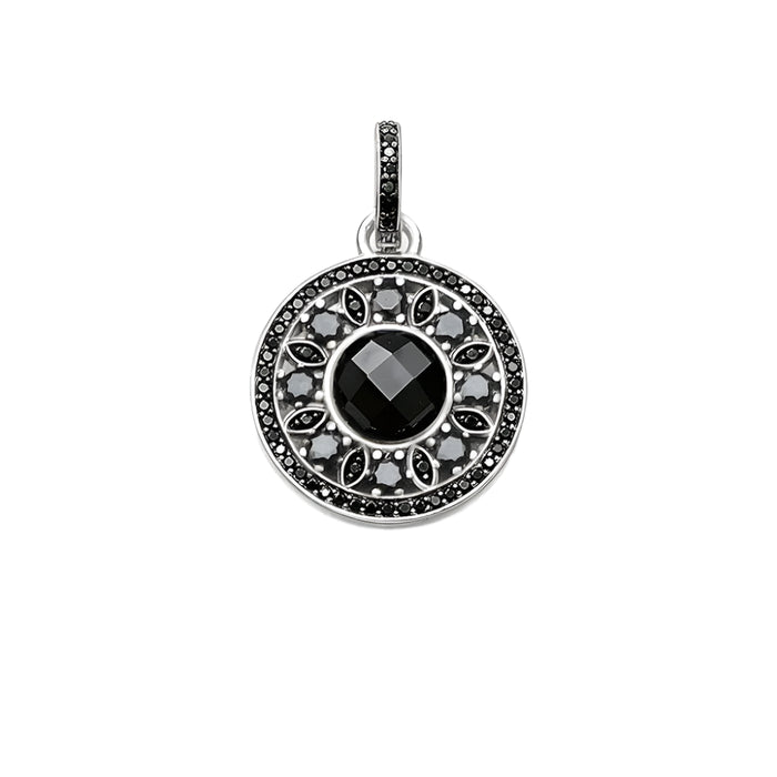 925 Sterling Silver Stylish Pendant Black Ornament For Women