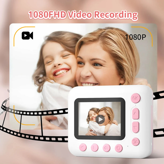 Hd 1080P Digital Camera Video Mini Camera Printer Kids Instant Camera Print 2.4 Ips Screen Children Video Camera For Kids Toys