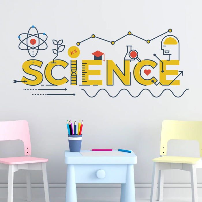Cartoon Science Lab Wall Decals For Kids Room