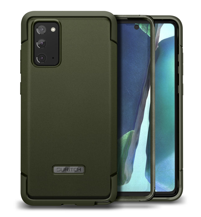 For Samsung Galaxy Note 20 Full Body Shockproof Armor Rugged Bumper Case With 2 Front Frames Built-In Screen Protector