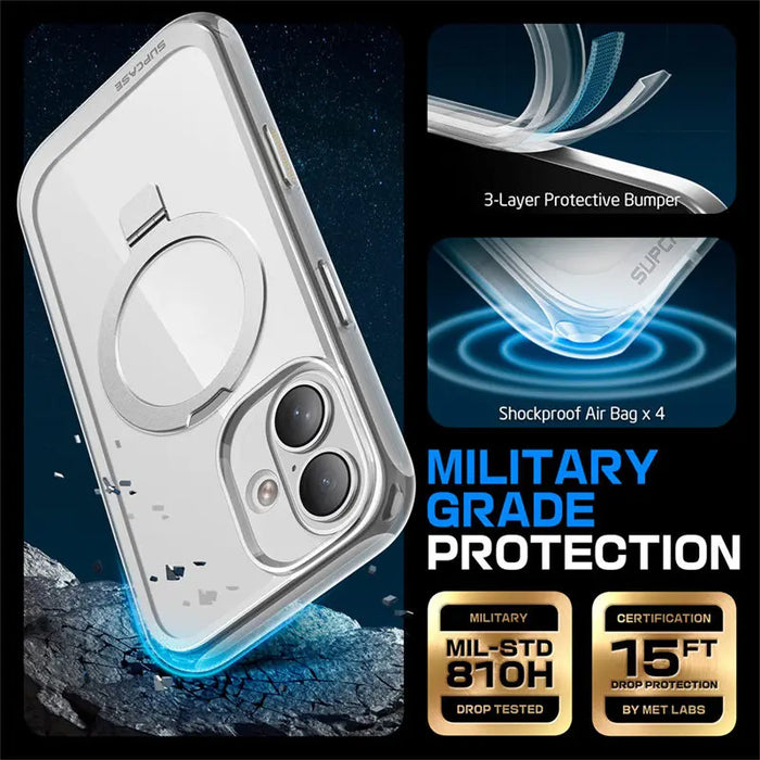 For Iphone 16 Ub Mag Stand Series Shockproof Protective Magnetic Phone Case With Camera Control Capture Button