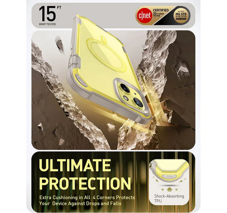 For Iphone 15 Plus 6.7 Inch 2023 Aresmag Shockproof Rugged Magsafe Case With Built-In Screen Protector