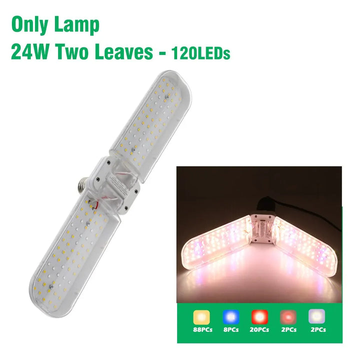 Foldable LED Grow Light for Indoor Plants Full Spectrum 24w/36w/48w