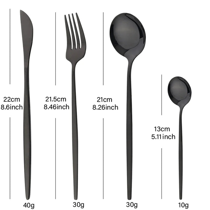 24 Piece Stainless Steel Cutlery Set For Dining And Cooking