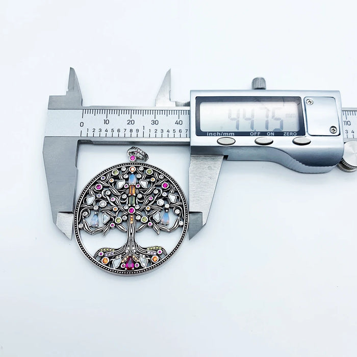 925 Sterling Silver Boho Tree Pendant Colourful Nature Jewelry For Women Summer 2022 Gift