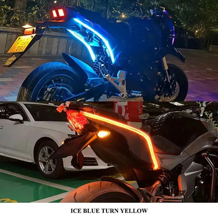 Motorcycle Led Turn Signal & Drl Lights Waterproof Flowing Design 2Pcs