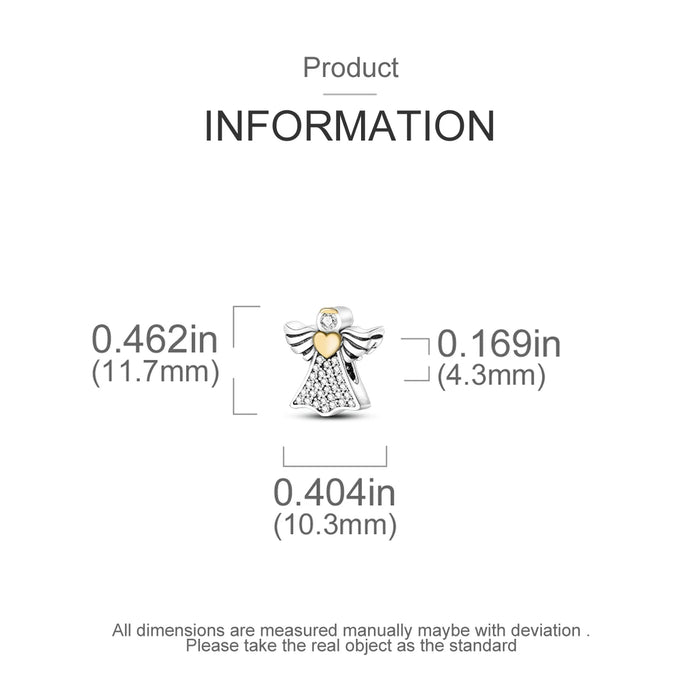 925 Sterling Silver Angel Charms Fits Bracelets & Necklaces Diy Jewelry Gift For Women