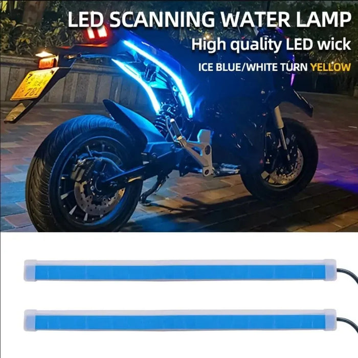 Motorcycle Led Turn Signal & Drl Lights Waterproof Flowing Design 2Pcs