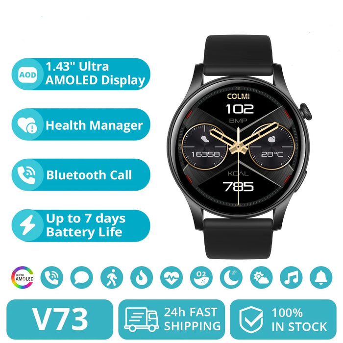 Unisex Amoled Smartwatch For Health & Fitness Tracking