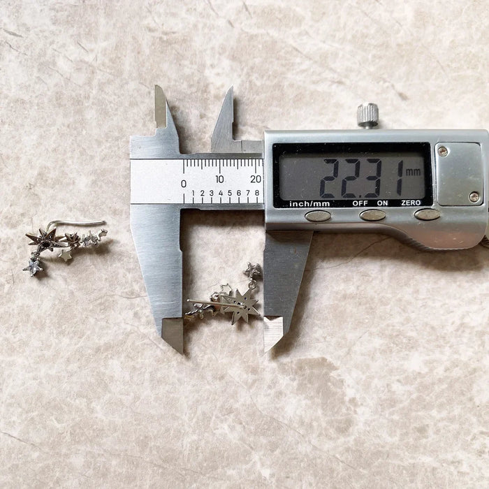 925 Sterling Silver Boho Star Ear Climber Earrings For Women