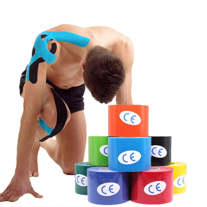 2 Kinesiology Tape Breathable Waterproof Athletic Recovery Tape For Knee Pain Relief