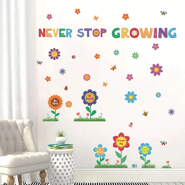 Colourful Flower Wall Stickers For Kids Room Decor