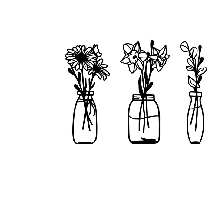 Flower Vase Wall Stickers For Home Decor