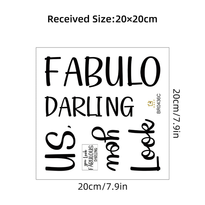 Charming English Text Mirror Sticker For Bathroom Or Bedroom Decor