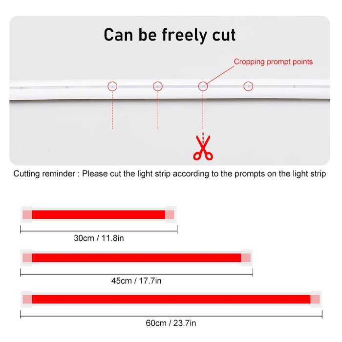 2X Super Bright Led Drl Car Daytime Running Light 12V Flexible Waterproof Turn Signal Yellow Neon Lamp