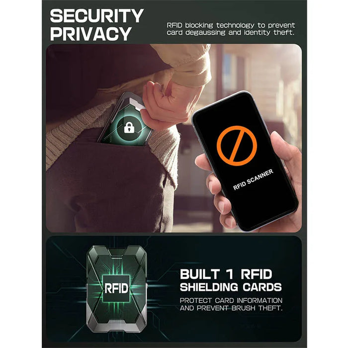 For Iphone 16 / 15 / 14 / 13 Magsafe Phone Card Holder With Stand Metal Lock Cover Hold 6 Cards