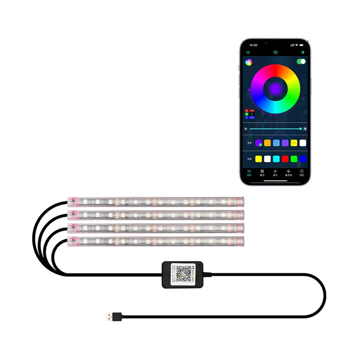 Rgb Car Interior Ambient Light Music Control
