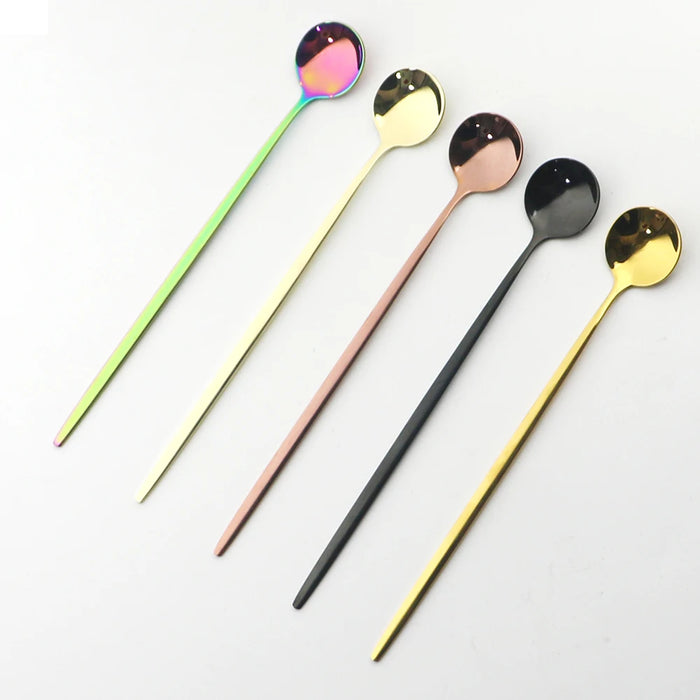 6 Piece Stainless Steel Dessert Spoon Set For Coffee Tea And More