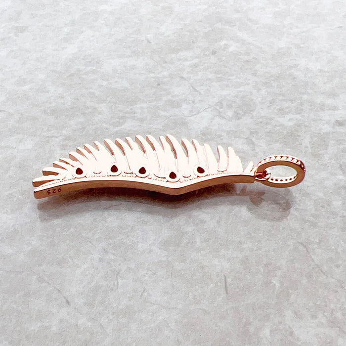 925 Sterling Silver Rose Gold Phoenix Wing Pendant With Pink Stones Boho Jewelry For Women