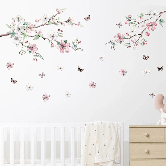 Floral Butterfly Wall Decals For Room Decor
