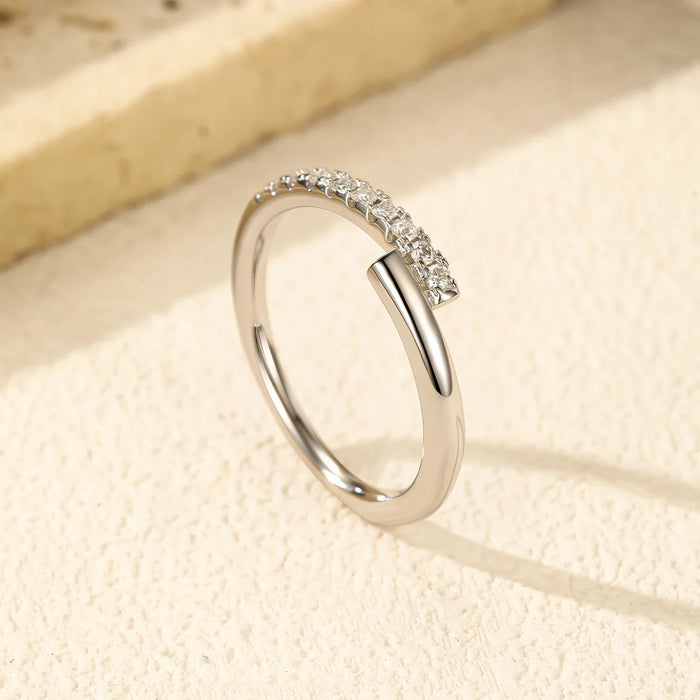 925 Sterling Silver Sparkling Geometric Eternity Band For Women