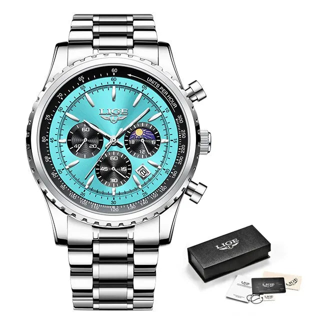Luxury Mens Quartz Watch with Date and Chronograph