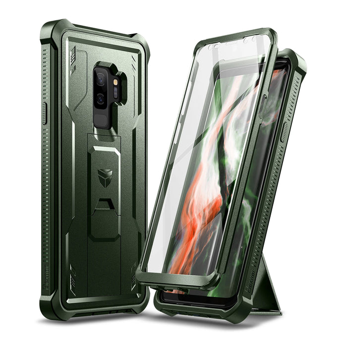 For Samsung Galaxy S9 Plus 360 Degree Protection Hard 2 In 1 Bumper Grade Shockproof Case With Built-In Screen Film