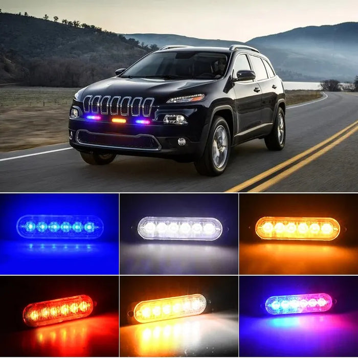 6Smd Led Strobe Warning Light For Trucks Amber 12V / 24V