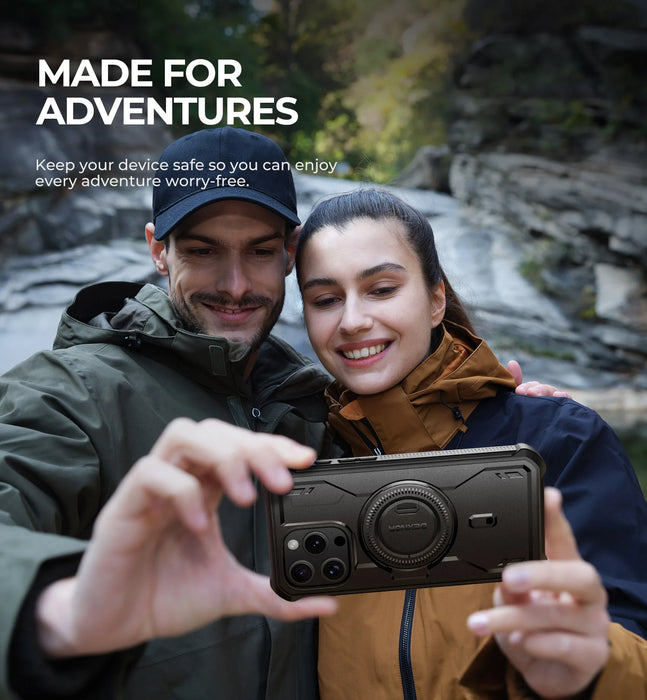 For Iphone 15 Pro Max Compatible Magsafe Full-Body Shockproof Shell Case Holder With Built-In Screen Protector