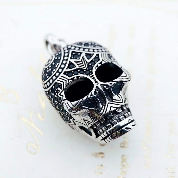 925 Sterling Silver Maori Skull Pendant Ethnic Jewelry For Men & Women