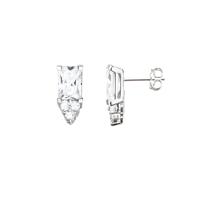 925 Sterling Silver Stylish Ear Studs For Women Elegant Design