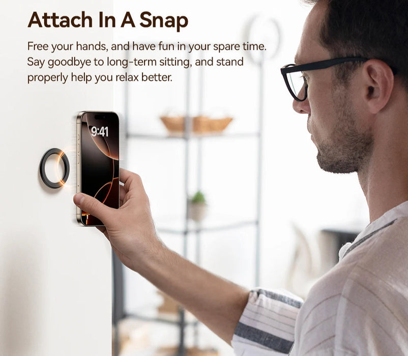 Magnetic Metal Ring For Magsafe Iphone 16 15 14Pro Android Phones Plate Sticker Rings For Magsafe Wireless Charger Stand