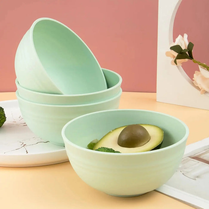 4 / 6 / 8 Piece Reusable Light Green Cereal Bowls Perfect For Camping