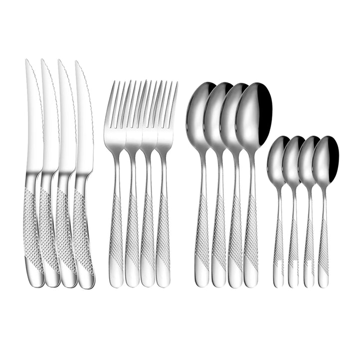 High Grade Stainless Steel Steak Knife And Fork Set