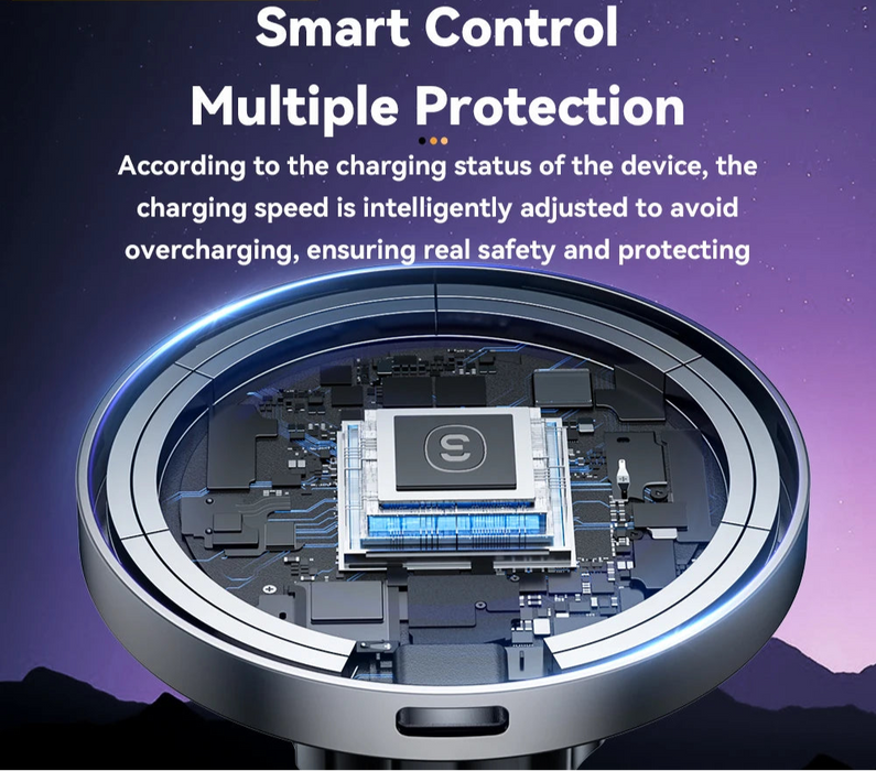 Rgb Magnetic Car Phone Holder Qi 15W Wireless Charger For Iphone16 15 14 13 Pro For Magsafe Universal Phone Holder Stand