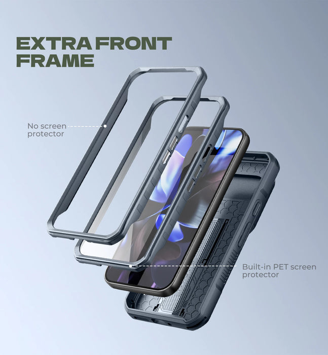 For Google Pixel 10 / 10 Pro Rugged Bumper Shockproof Case With Slide Camera Case And Built-In Screen Protector Kickstand