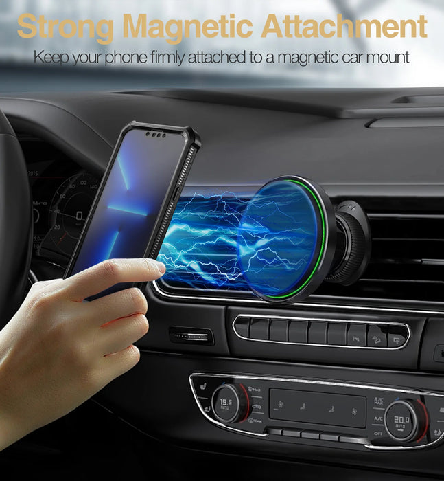 For Iphone 13 Pro Max Full-Body Bumper Military Grade Armor Shockproof Shell Case With Built-In Screen Protector Kickstand